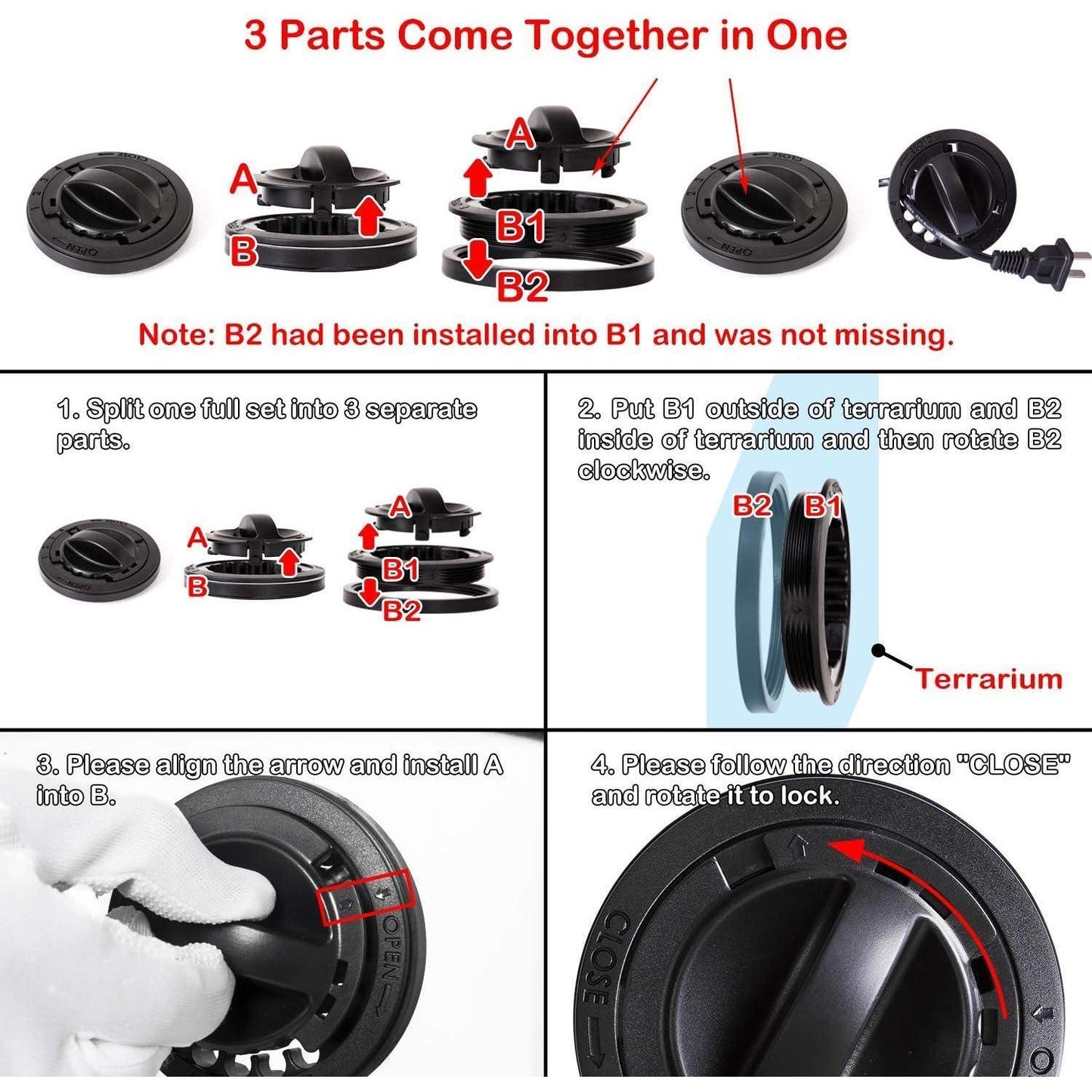 Front-opening Double-hinged Door With Top Screen Ventilation 30 Gallon Large Assembled Reptile Glass Breeding Box