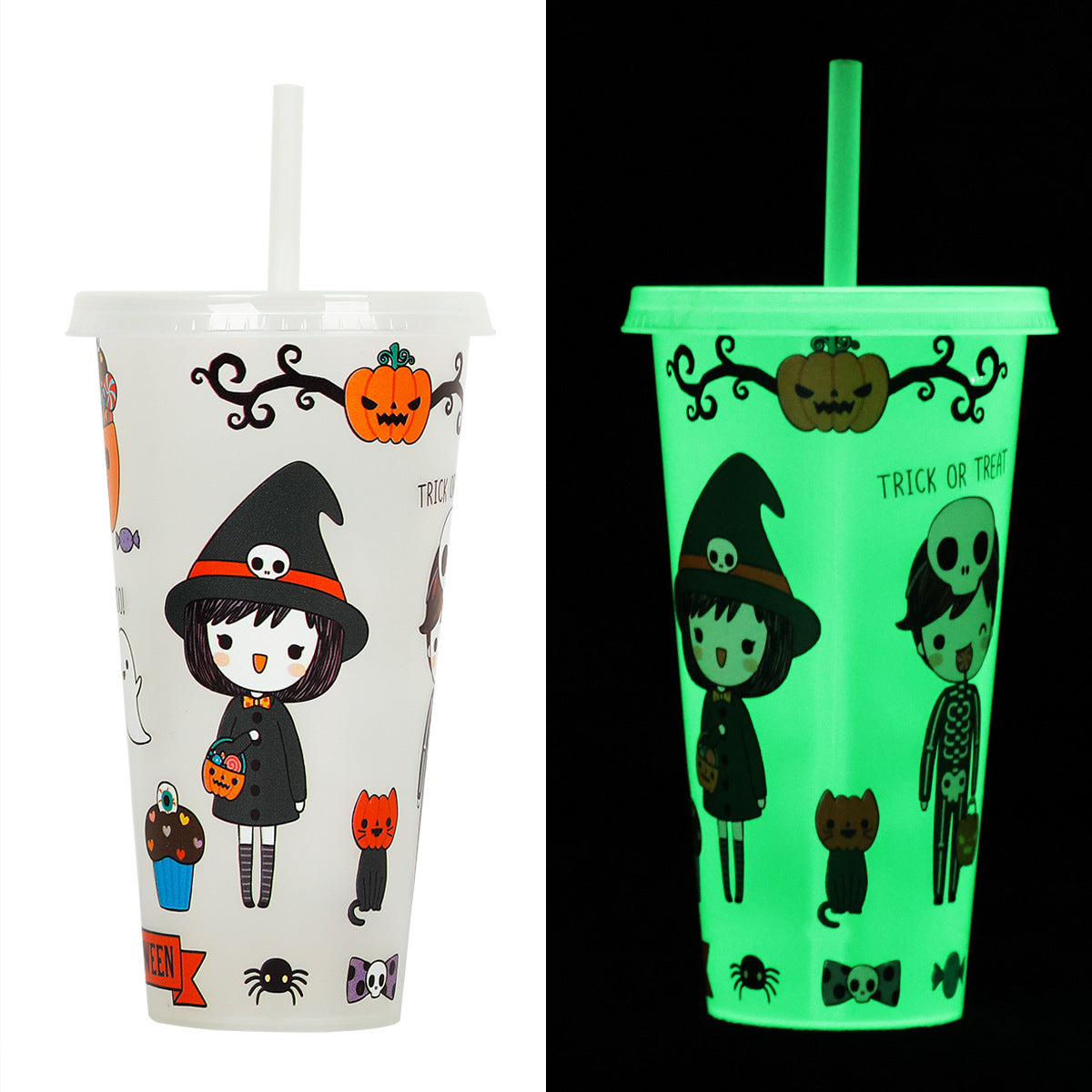 Bicchiere halloween fluorescente