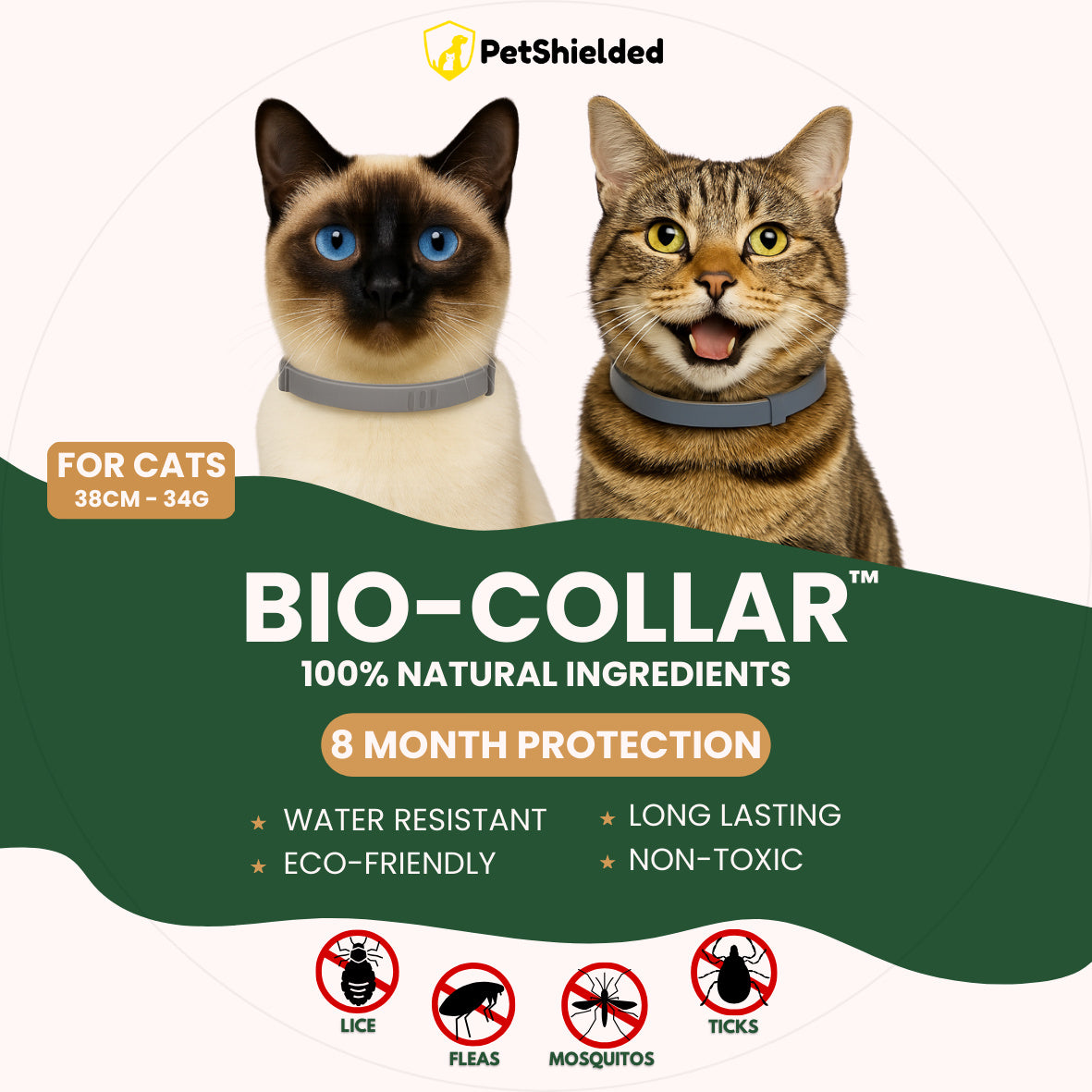 Collare antizanzare per animali domestici Collare repellente per insetti regolabile per cani e gatti Forniture per animali domestici