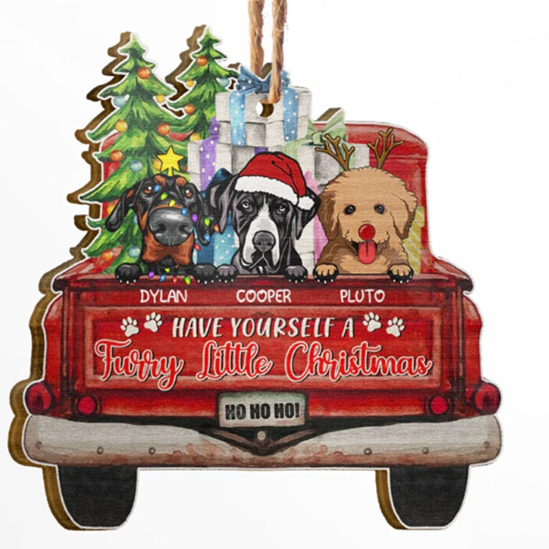 Ciondolo in legno colorato zampa di cane decorazione fai da te per albero di Natale