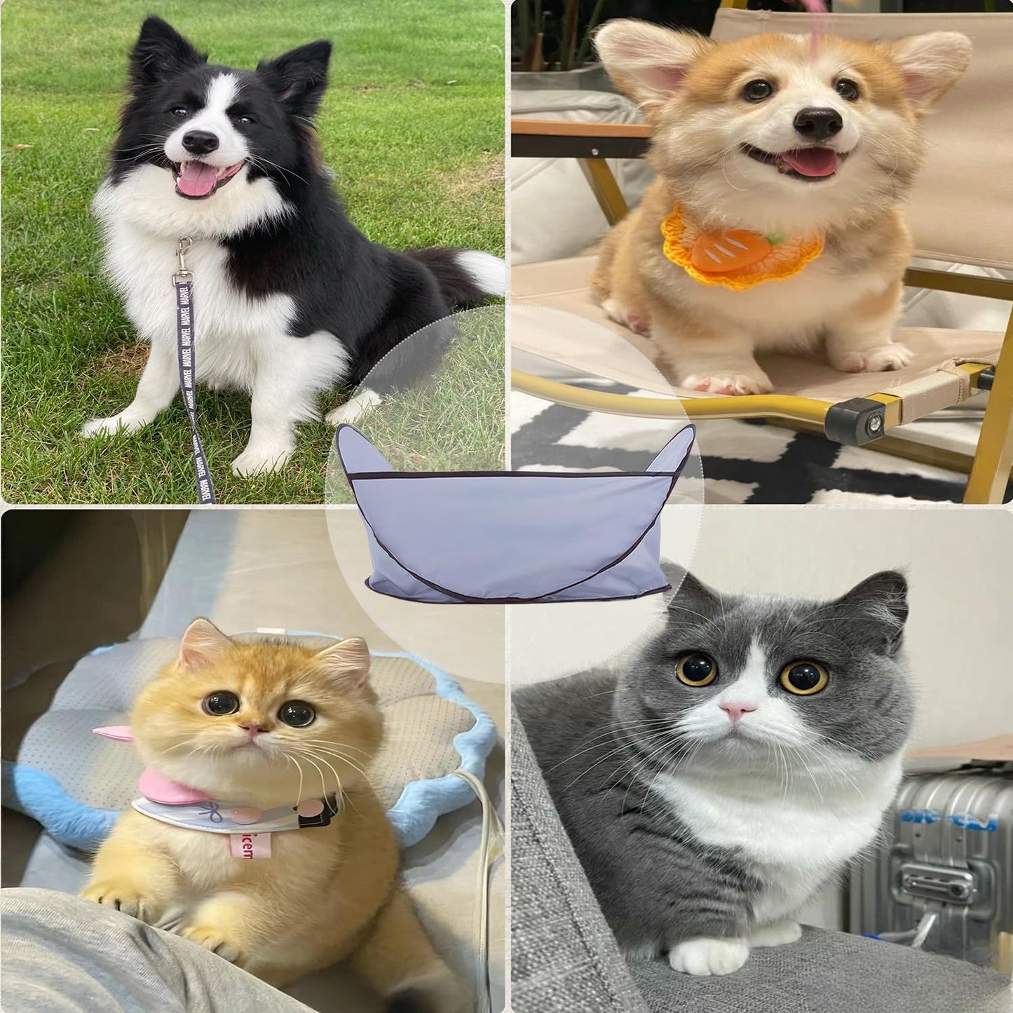 Easy Dog And Cat Hair Catcher Tent - Waterproof Adjustable Neat Barbering Cape For Easy Trimming And Shaving Pet Grooming