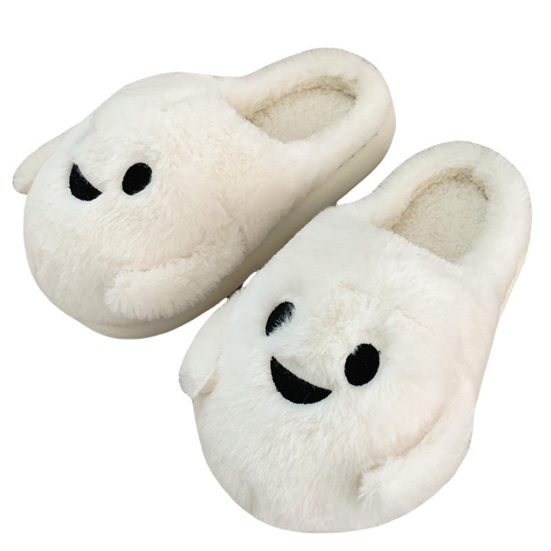 Couple Halloween Cute Little Ghost All-inclusive Cotton Slippers