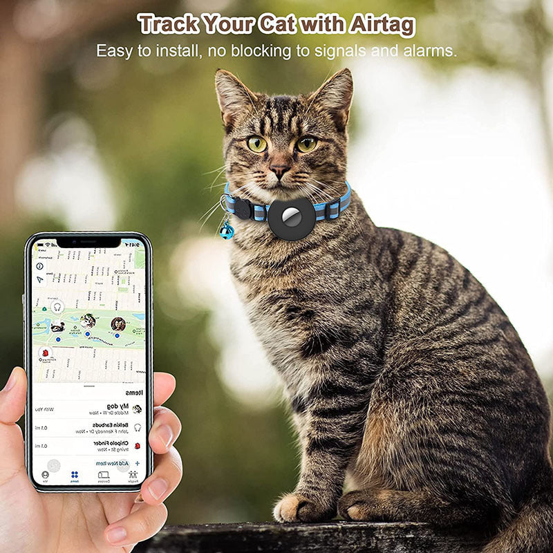 Collare per animali domestici Airtag con collare per cani gatto riflettente regolabile anti-smarrimento