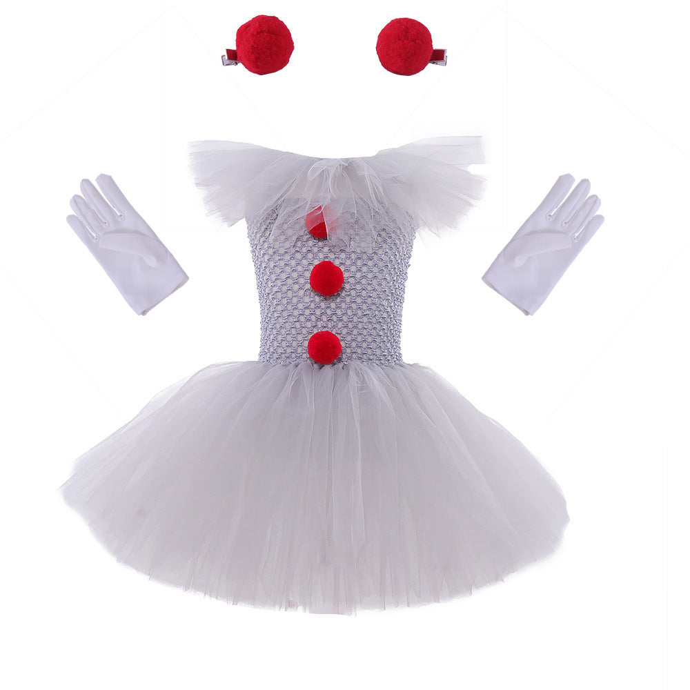Set di abiti da principessa in rete, costume di Halloween per bambini