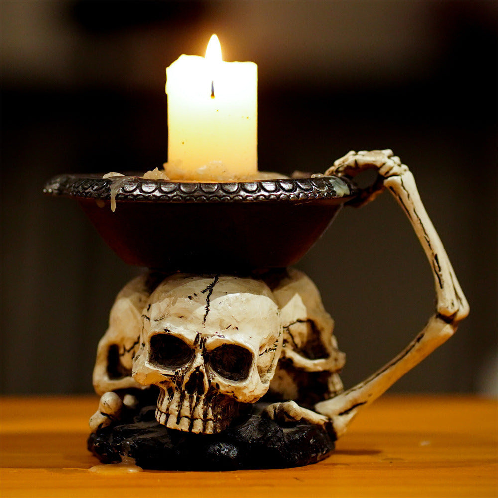 Creative Three Ghost Head Top Candle Desktop Storage Tray