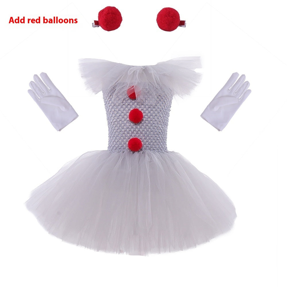 Set di abiti da principessa in rete, costume di Halloween per bambini