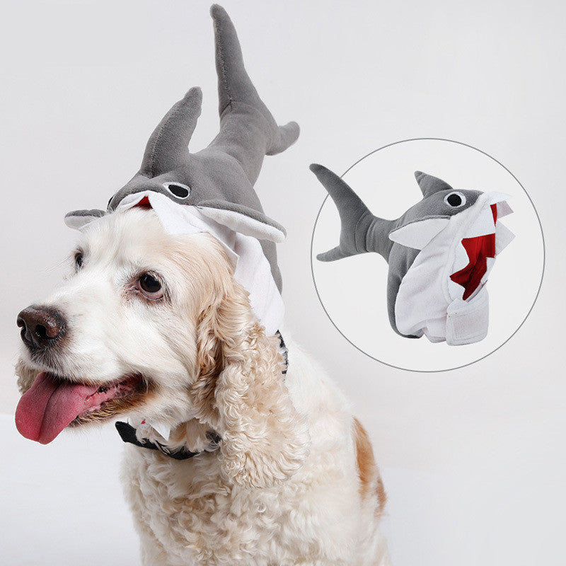 Halloween Pet Shark Hat Super Cute And Cute Transformation Headgear
