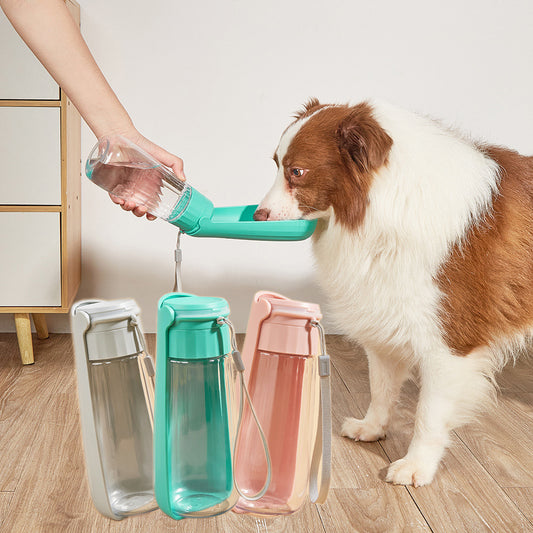 Bottiglia d'acqua per cani pieghevole portatile da esterno con tazza d'acqua per animali domestici, 550 ml, di grande capacità, per cani di taglia medio-grande