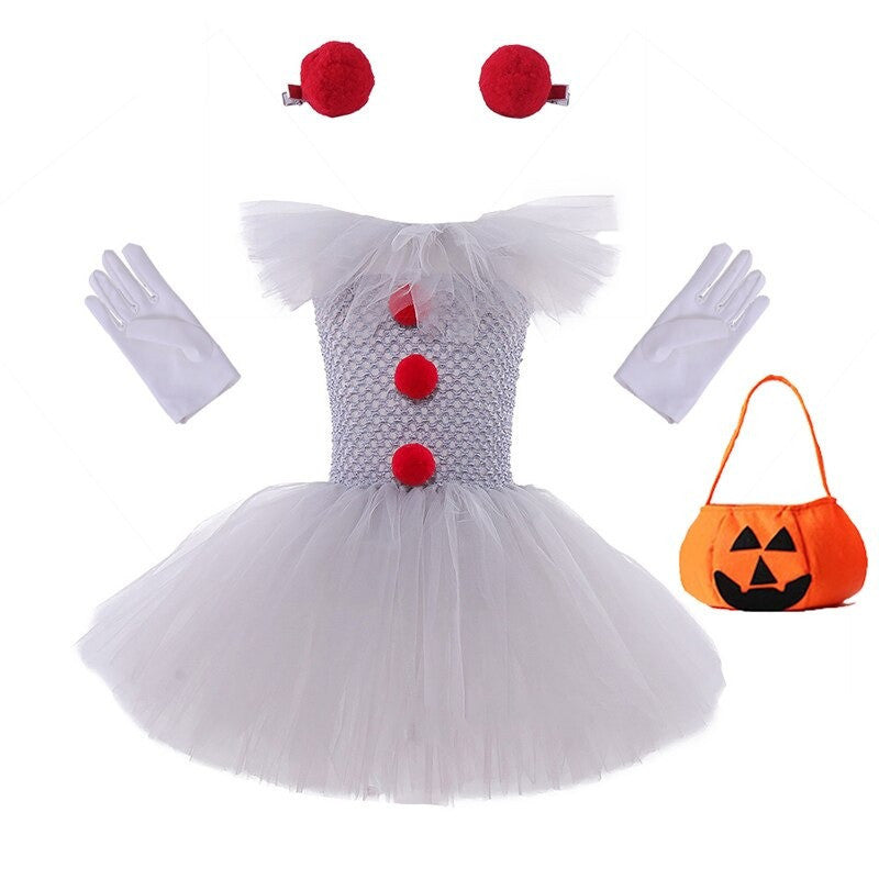 Set di abiti da principessa in rete, costume di Halloween per bambini